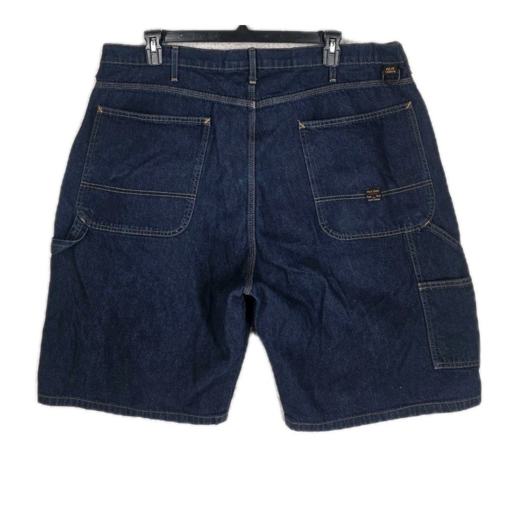 Vtg Y2K Polo Jeans Ralph Lauren Blue Denim Carpenter Shorts Mens 40x25 Baggy